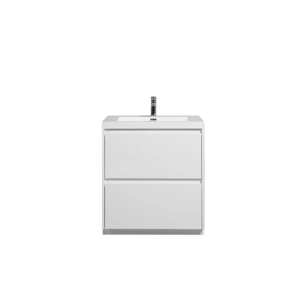 Angela-T 30'' Single Sink Bathroom Vanity with White Countertop in HG.White TONA Bathroom Furniture