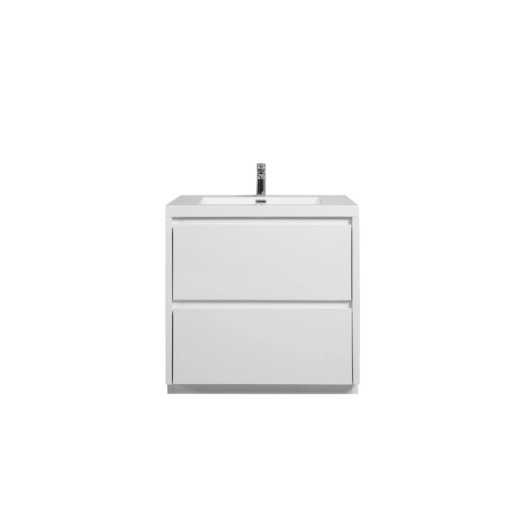 Angela-T 36'' Single Sink Bathroom Vanity with White Countertop in HG.White TONA Bathroom Furniture
