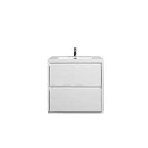 Angela-T 36'' Single Sink Bathroom Vanity with White Countertop in HG.White TONA Bathroom Furniture