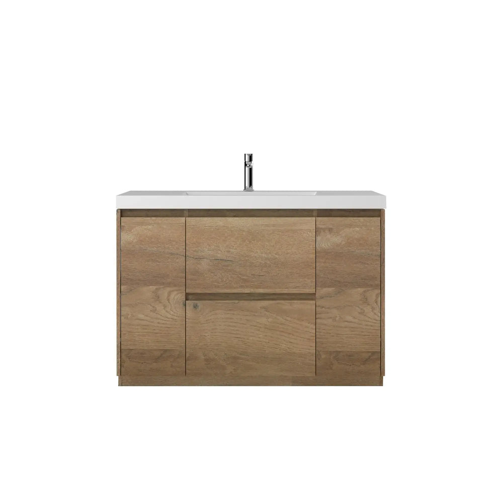 Angela-T 48'' Single Sink Bathroom Vanity with White Countertop in Natural Oak TONA Bathroom Furniture