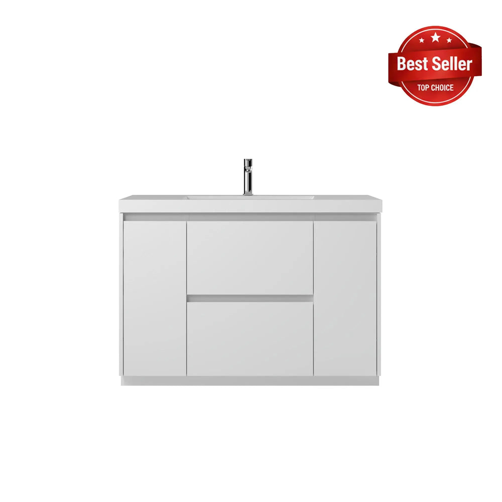 Angela-T 48'' Single Sink Bathroom Vanity with White Countertop in HG.White TONA Bathroom Furniture