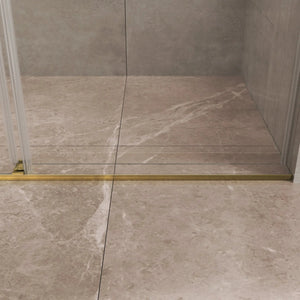 Brushed Gold 56-60" x 76" Double Sliding Shower Door, Frameless 3/8" Tempered Glass TONA Bathroom Furniture