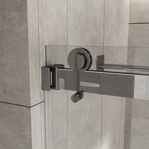Chrome 56-60" x 76" Double Sliding Shower Door, Frameless 3/8" Tempered Glass TONA Bathroom Furniture