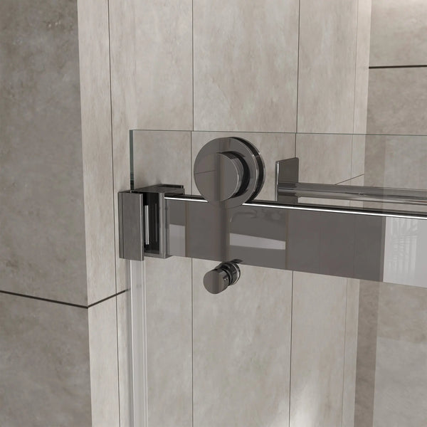 Chrome 56-60" x 76" Double Sliding Shower Door, Frameless 3/8" Tempered Glass TONA Bathroom Furniture