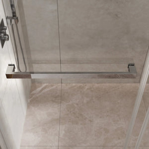 Chrome 56-60" x 76" Double Sliding Shower Door, Frameless 3/8" Tempered Glass TONA Bathroom Furniture