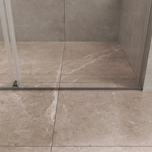 Chrome 56-60" x 76" Double Sliding Shower Door, Frameless 3/8" Tempered Glass TONA Bathroom Furniture