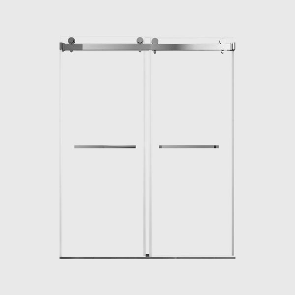 Chrome 56-60" x 76" Double Sliding Shower Door, Frameless 3/8" Tempered Glass TONA Bathroom Furniture