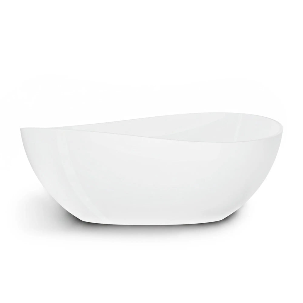 Cunard 63" Stone Resin Freestanding Soaking Bathtub – Glossy White TONA Bathroom Furniture