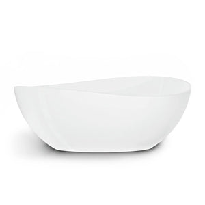 Cunard 63" Stone Resin Freestanding Soaking Bathtub – Glossy White TONA Bathroom Furniture