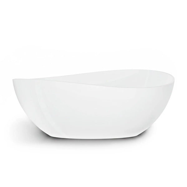 Cunard 63" Stone Resin Freestanding Soaking Bathtub – Glossy White TONA Bathroom Furniture