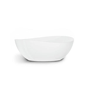 Cunard 63" Stone Resin Freestanding Soaking Bathtub – Glossy White TONA Bathroom Furniture