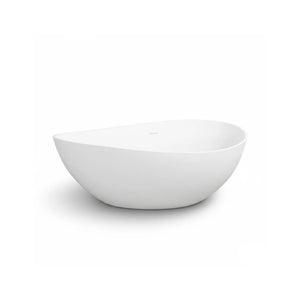 Cunard 63" Stone Resin Freestanding Soaking Bathtub – Matt White TONA Bathroom Furniture
