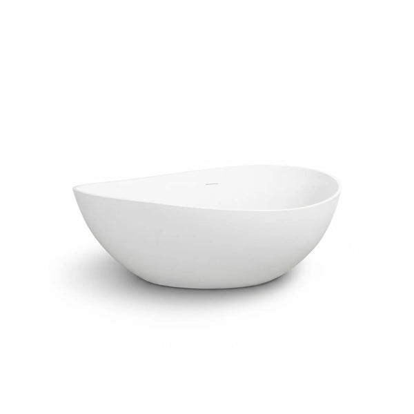 Cunard 63" Stone Resin Freestanding Soaking Bathtub – Matt White TONA Bathroom Furniture