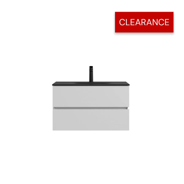 Emily 34" Floating Bathroom Vanity with Black Quartz Sands Countertop TONA Bathroom Furniture