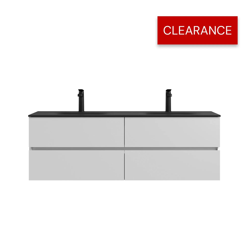 Emily 60" Floating Bathroom Vanity with Black Quartz Sands Countertop TONA Bathroom Furniture