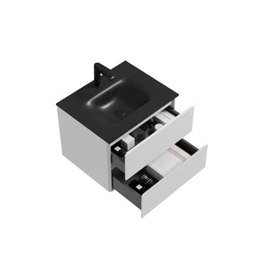 Emily 26" Floating Bathroom Vanity with Black Quartz Sands Countertop TONA Bathroom Furniture
