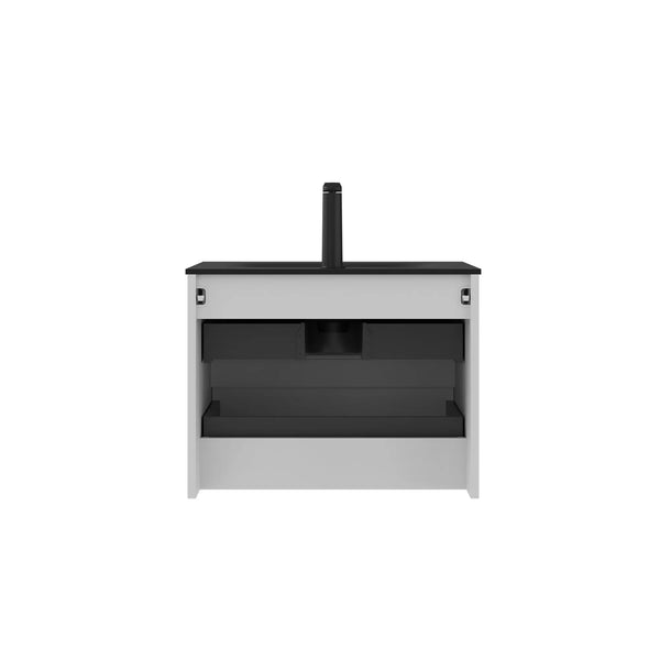 Emily 26" Floating Bathroom Vanity with Black Quartz Sands Countertop TONA Bathroom Furniture