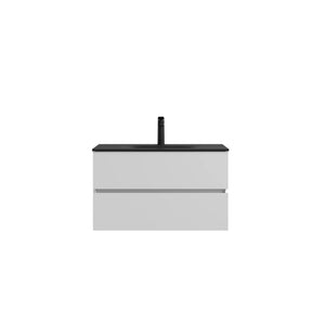 Emily 34" Floating Bathroom Vanity with Black Quartz Sands Countertop TONA Bathroom Furniture