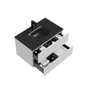 Emily 34" Floating Bathroom Vanity with Black Quartz Sands Countertop TONA Bathroom Furniture
