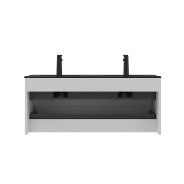 Emily 48" Floating Bathroom Vanity with Black Quartz Sands Countertop TONA Bathroom Furniture