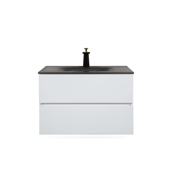 TONA Emily Floating Vanity with Black Countertop (26"-60") TONA Bathroom Furniture