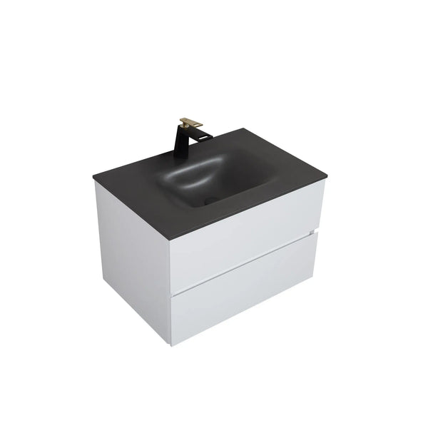 TONA Emily Floating Vanity with Black Countertop (26"-60") TONA Bathroom Furniture