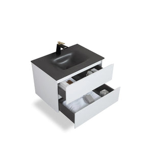 TONA Emily Floating Vanity with Black Countertop (26"-60") TONA Bathroom Furniture