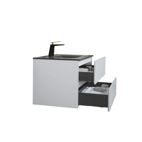 TONA Emily Floating Vanity with Black Countertop (26"-60") TONA Bathroom Furniture