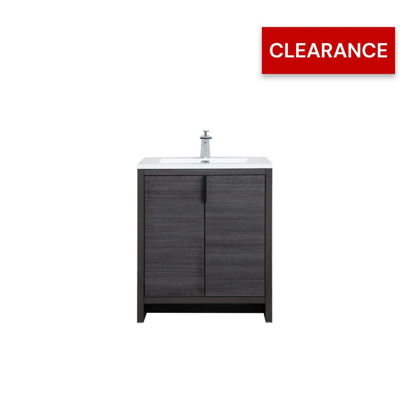Evana 30'' Leached Oak Freestanding Bathroom Vanity with White Single Sink TONA Bathroom Furniture