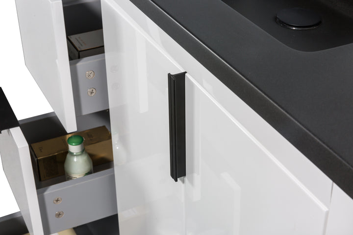 EVANA FREE STANDING VANITY WITH BLACK/WHITE COUNTERTOP (24''-60'')
