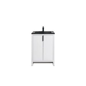 Evana 24'' White Freestanding Bathroom Vanity with Matte Black Single Sink TONA Bathroom Furniture