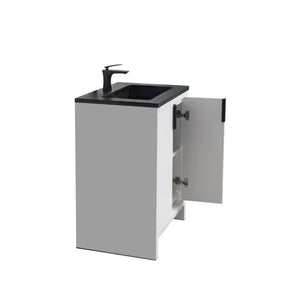 Evana 24'' White Freestanding Bathroom Vanity with Matte Black Single Sink TONA Bathroom Furniture