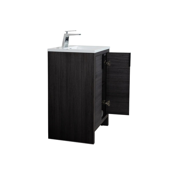 Evana 24'' Leached Oak Freestanding Bathroom Vanity with White Single Sink TONA Bathroom Furniture