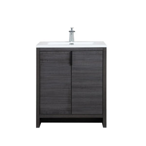 Evana 30'' Leached Oak Freestanding Bathroom Vanity with White Single Sink TONA Bathroom Furniture