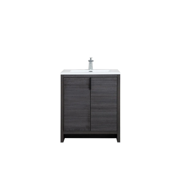 Evana 30'' Leached Oak Freestanding Bathroom Vanity with White Single Sink TONA Bathroom Furniture