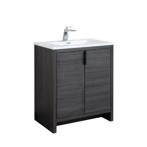 Evana 30'' Leached Oak Freestanding Bathroom Vanity with White Single Sink TONA Bathroom Furniture