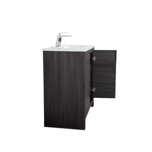 Evana 30'' Leached Oak Freestanding Bathroom Vanity with White Single Sink TONA Bathroom Furniture