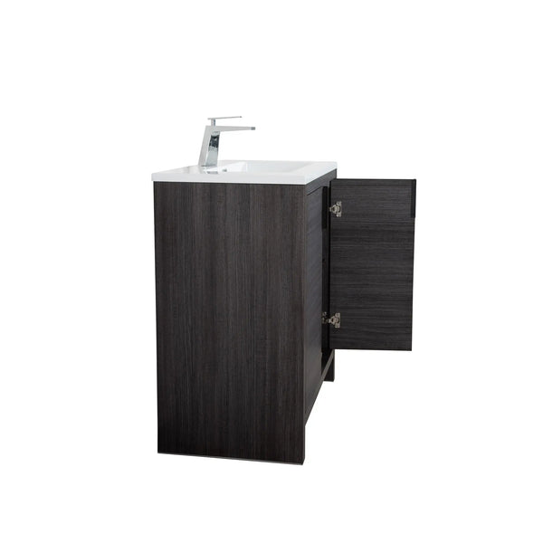 Evana 30'' Leached Oak Freestanding Bathroom Vanity with White Single Sink TONA Bathroom Furniture