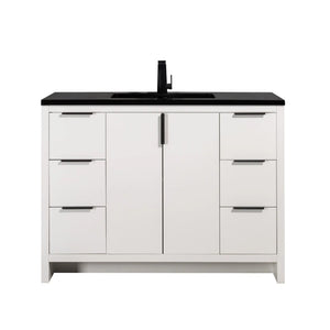 Evana 48'' White Freestanding Bathroom Vanity with Matte Black Single Sink TONA Bathroom Furniture