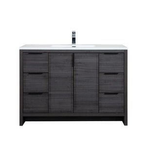 Evana 48'' Leached Oak Freestanding Bathroom Vanity with White Single Sink TONA Bathroom Furniture