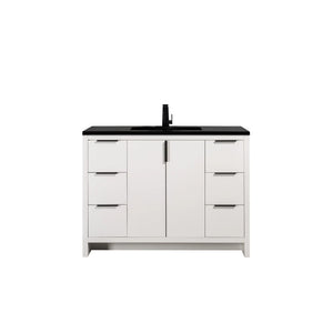 Evana 48'' White Freestanding Bathroom Vanity with Matte Black Single Sink TONA Bathroom Furniture