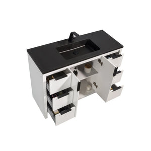 Evana 48'' White Freestanding Bathroom Vanity with Matte Black Single Sink TONA Bathroom Furniture