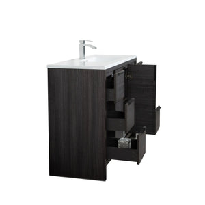 Evana 48'' Leached Oak Freestanding Bathroom Vanity with White Single Sink TONA Bathroom Furniture