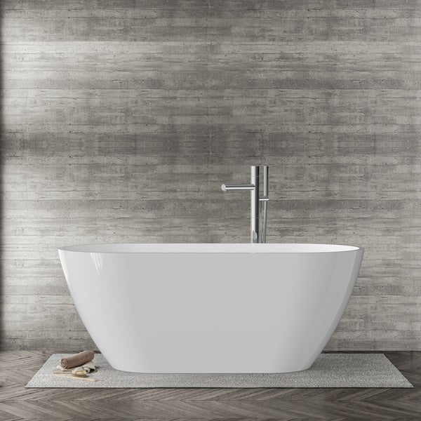 Flora-T Modern Acrylic Freestanding Bathtub Sleek Design (59'' / 67'') TONA Bathroom Furniture
