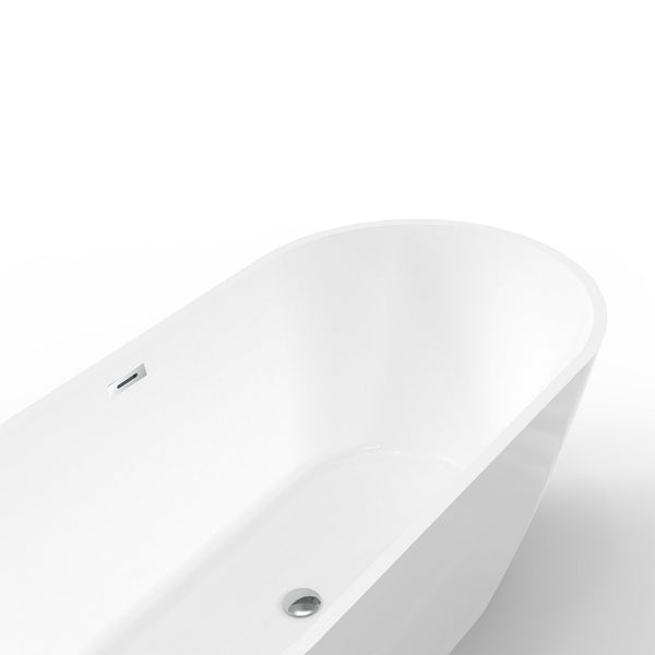 Flora-T Modern Acrylic Freestanding Bathtub Sleek Design (59'' / 67'') TONA Bathroom Furniture