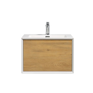 Furla 24" Floating Bathroom Single Vanity with White Cultured Marble Integrated Sink tonabathroom
