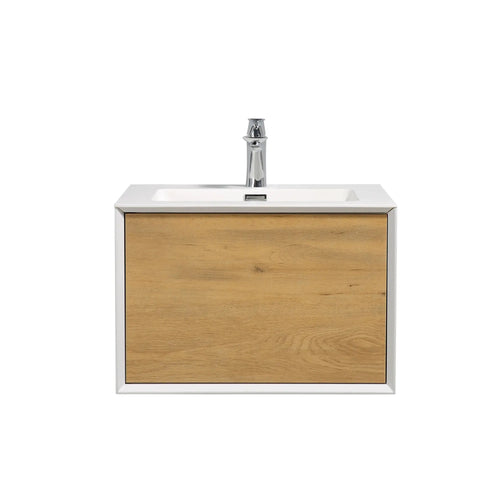 Furla 24" Floating Bathroom Single Vanity with White Cultured Marble Integrated Sink tonabathroom