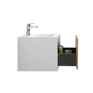 Furla 24" Floating Bathroom Single Vanity with White Cultured Marble Integrated Sink tonabathroom