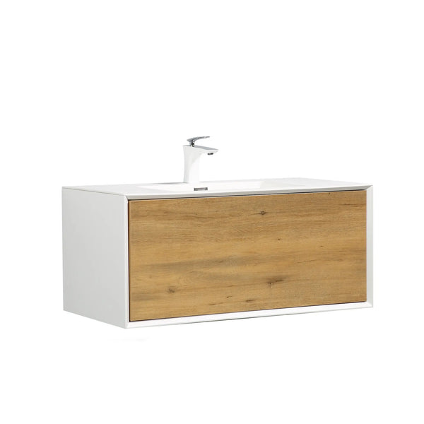 Furla 36" Floating Bathroom Single Vanity with White Cultured Marble Integrated Sink tonabathroom