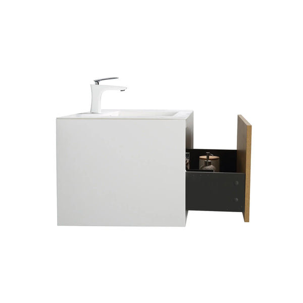 Furla 36" Floating Bathroom Single Vanity with White Cultured Marble Integrated Sink tonabathroom